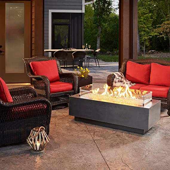 Outdoor Greatroom Midnight Mist Cove 54" Linear Gas Fire Pit Table