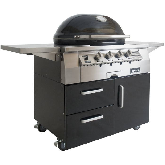 Primo All-In-One Ceramic Oval X-Large Gas Grill | 21 |000 BTU - Cart-Mounted