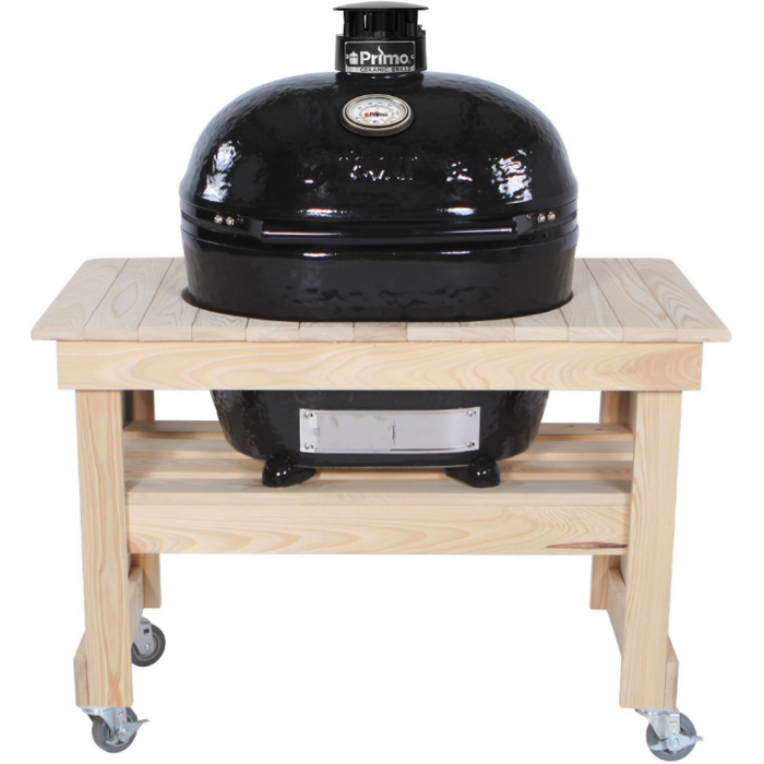 Primo Oval XL Charcoal Grill with Cypress Table