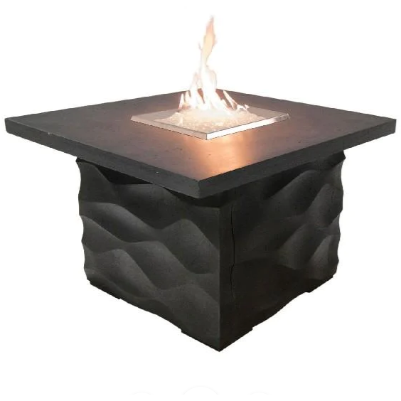 American Fyre Designs 725-SM-11-M2PC 24 Inch Voro Square Firetable, Smoke, Propane Gas