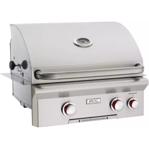 AMERICAN OUTDOOR GRILL 24 Inch Built-in Gas Grill with 432 sq. in. Cooking Surface, 2 16,000-BTU Primary Burners, Analog Thermometer and Stainless Steel Construction: Liquid Propane, "T" Series
