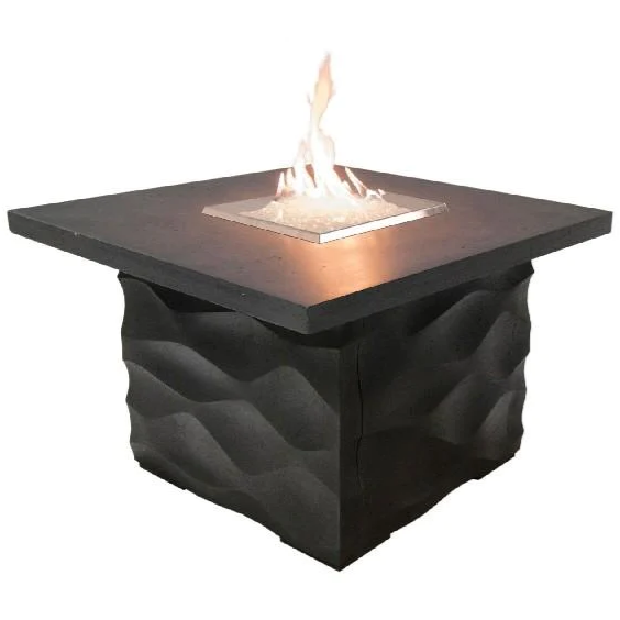 American Fyre Designs 725-SM-11-M2NC 24 Inch Voro Square Firetable, Smoke, Natural Gas