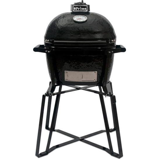 Primo Oval Junior Charcoal Grill with Stainless Steel Cart