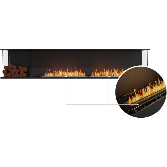 ECOSMART Flex 104BY.BXL Bay Fireplace Insert With Stainless Steel Burner