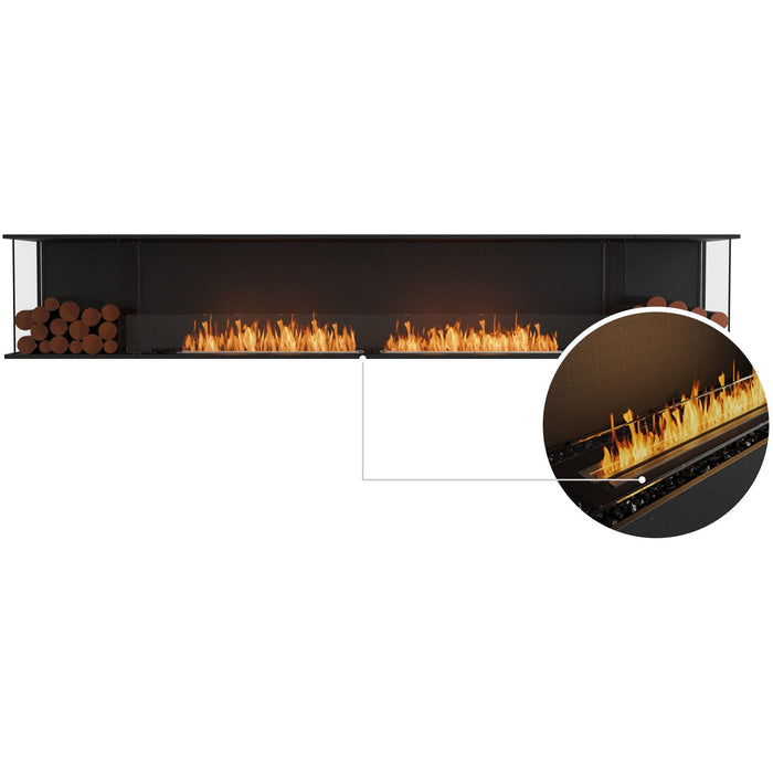 ECOSMART Flex 122BY.BX2 Bay Fireplace Insert With Black Burner