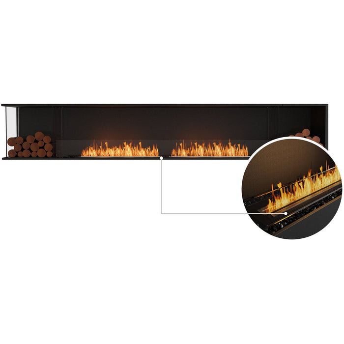 ECOSMART Flex 122LC.BX2 Left Corner Fireplace Insert with Black Burner