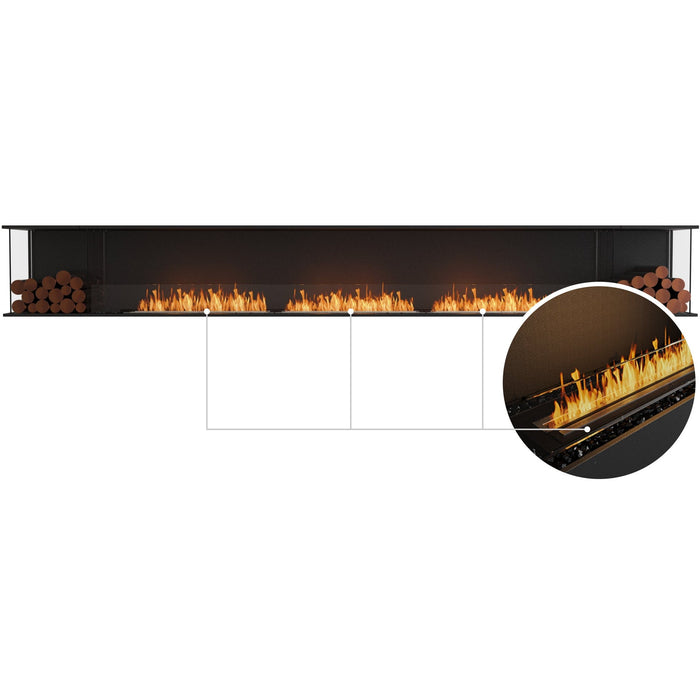 ECOSMART Flex 158BY.BX2 Bay Fireplace Insert With Black Burner