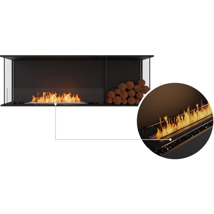 ECOSMART Flex 60BY.BXR Bay Fireplace Insert With Stainless Steel Burner