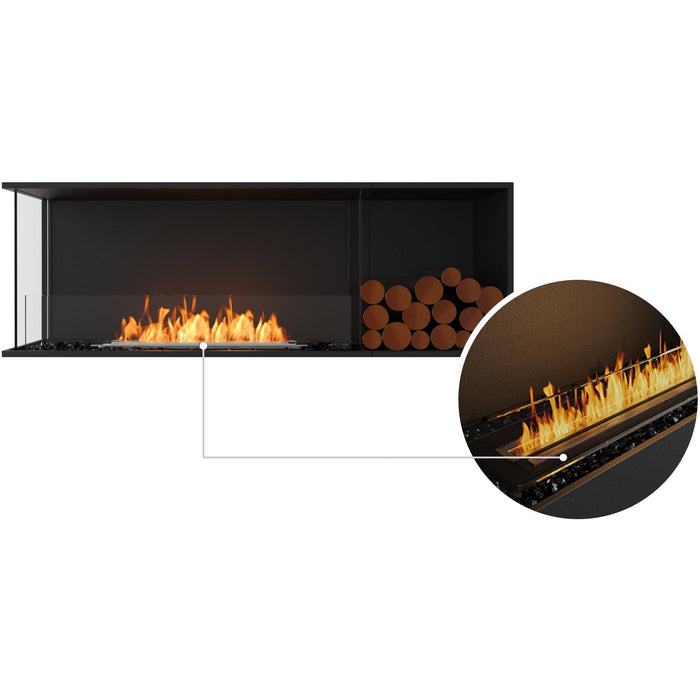 ECOSMART Flex 60LC.BXR Left Corner Fireplace Insert with Stainless Steel Burner