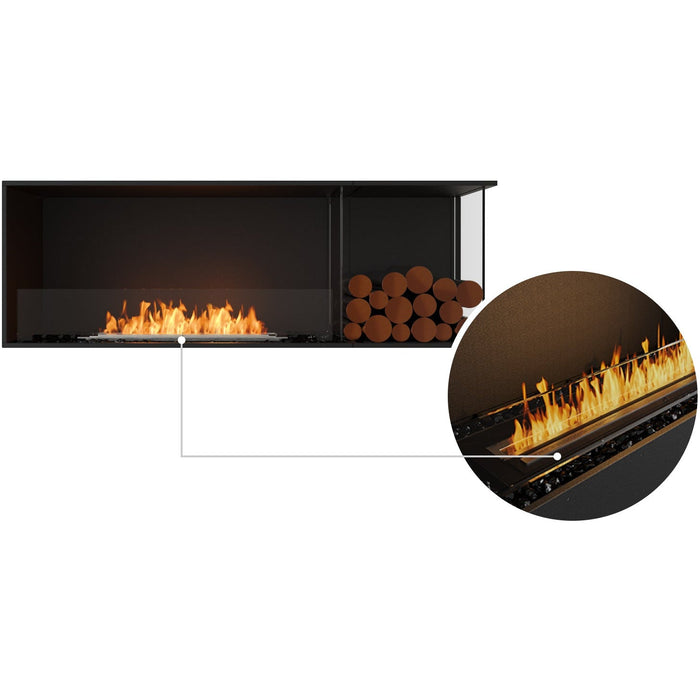 ECOSMART Flex 60RC.BXR Right Corner Fireplace Insert with Black Burner