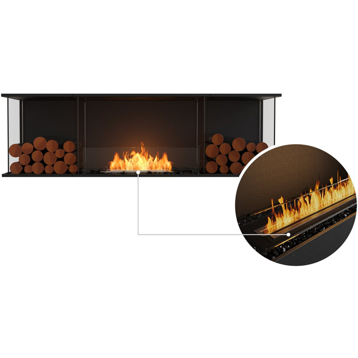 ECOSMART Flex 68BY.BX2 Bay Fireplace Insert With Stainless Steel Burner