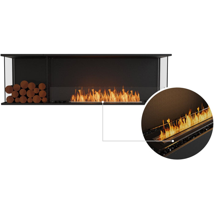 ECOSMART Flex 68BY.BXL Bay Fireplace Insert With Stainless Steel Burner