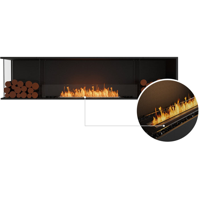 ECOSMART Flex 86LC.BX2 Left Corner Fireplace Insert with Black Burner