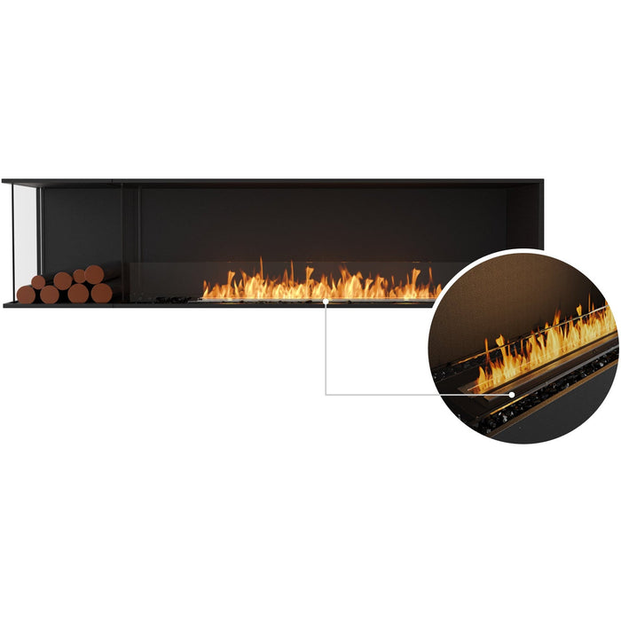 ECOSMART Flex 86LC.BXL Left Corner Fireplace Insert with Black Burner