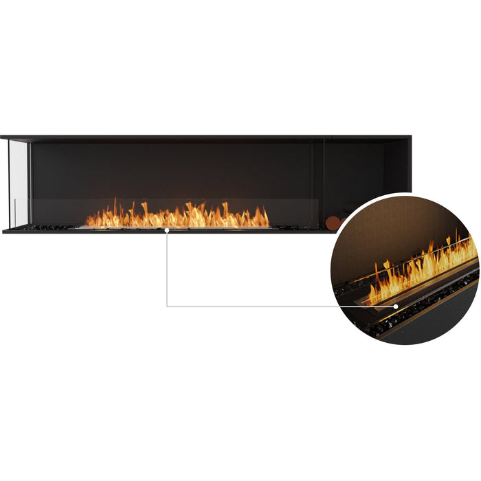 ECOSMART Flex 86LC.BXR Left Corner Fireplace Insert with Black Burner