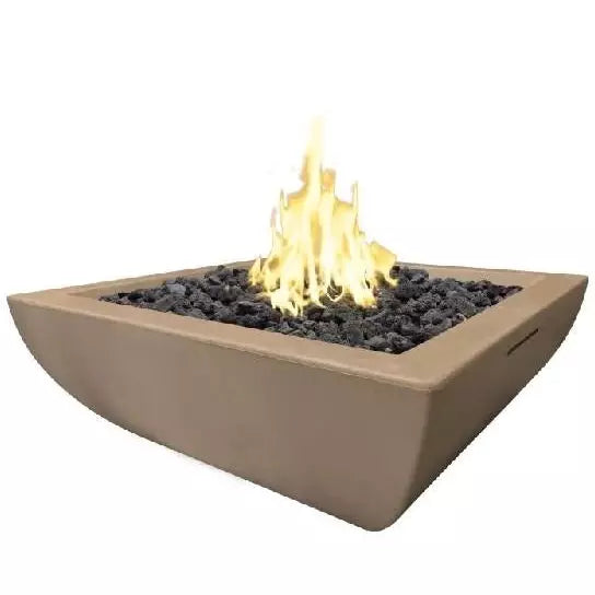 American Fyre Designs 431-BA-11-M6PC 30 Inch Bordeaux Petite Square Fire Bowl, Black Lava, Propane Gas