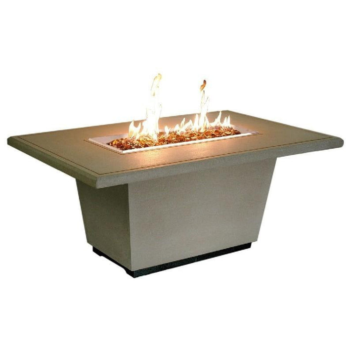 American Fyre Designs 635-BA-11-F4PC 24 Inch Cosmopolitan Rectangle Firetable with AWEIS Valve, Black Lava, Propane Gas