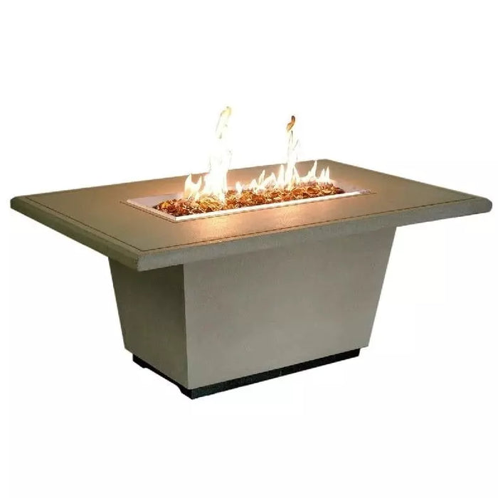 American Fyre Designs 635-CG-11-M4PC 24 Inch Cosmopolitan Rectangle Firetable, Concrete Grey, Propane Gas