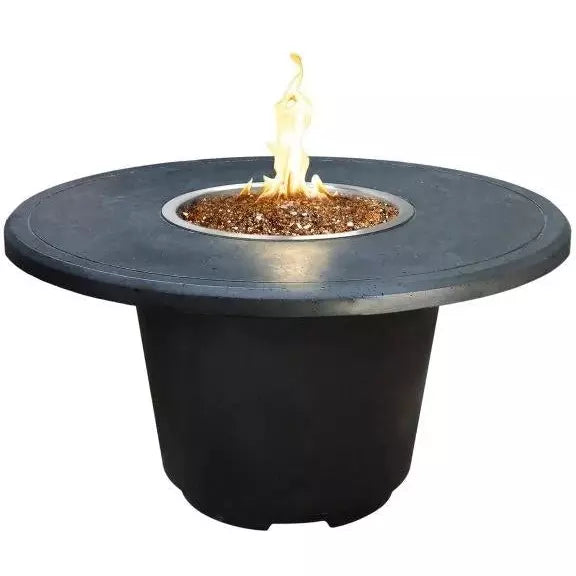 American Fyre Designs 645-BA-11-F2NC 24 Inch Cosmopolitan Round Firetable with AWEIS Valve - Black Lava