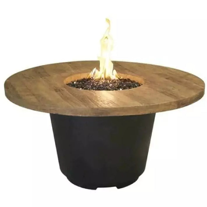 American Fyre Designs 645-BA-SP-M2NC Reclaimed Wood 24 Inch Cosmo Round Firetable, Silver Pine, Natural Gas