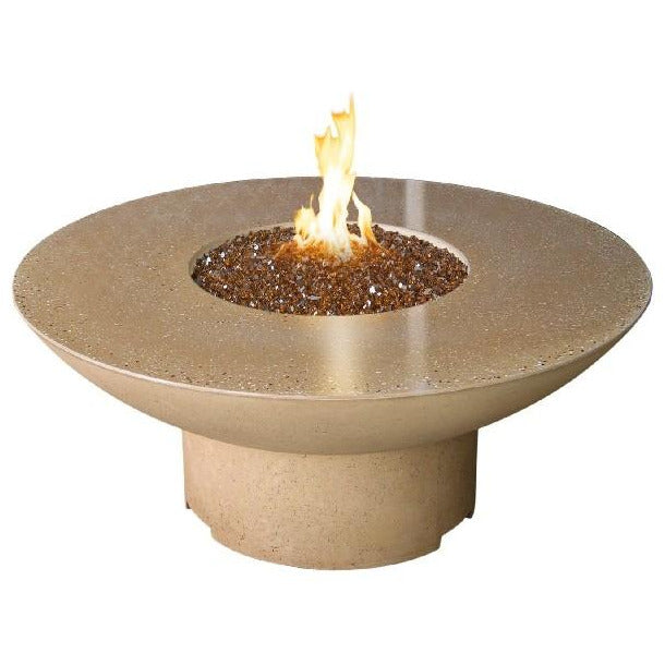 American Fyre Designs 653-BA-11-M2NC 20 Inch Round Lotus Firetable, Black Lava, Natural Gas