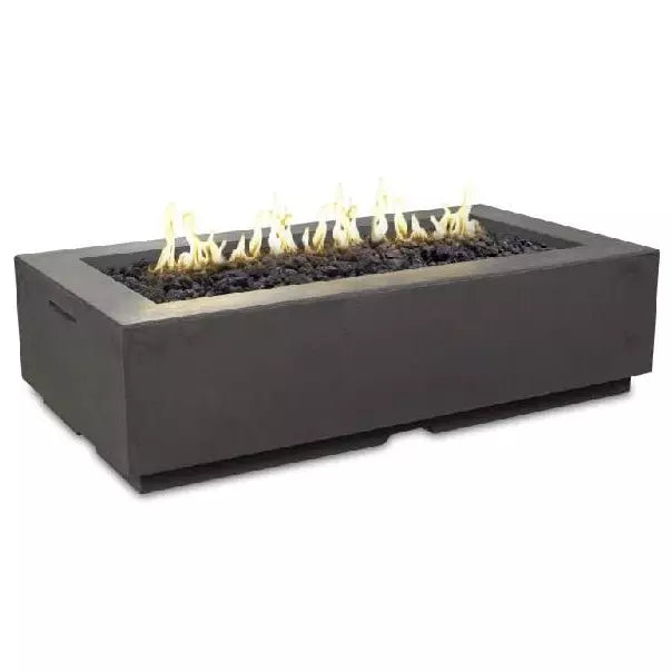 American Fyre Designs 689-BA-11-F7NC 56 Inch Louvre Rectangle Firepit with AWEIS Valve, Black Lava, Natural Gas