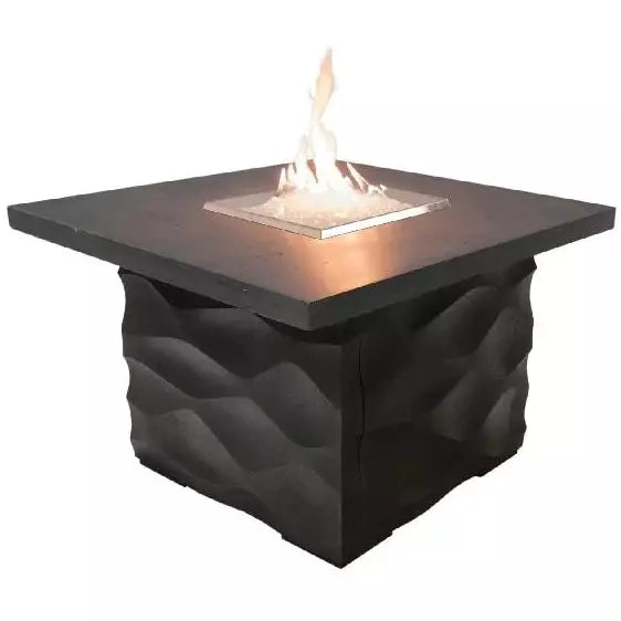 American Fyre Designs 725-BA-11-M2NC 24 Inch Voro Square Firetable, Black Lava, Natural Gas