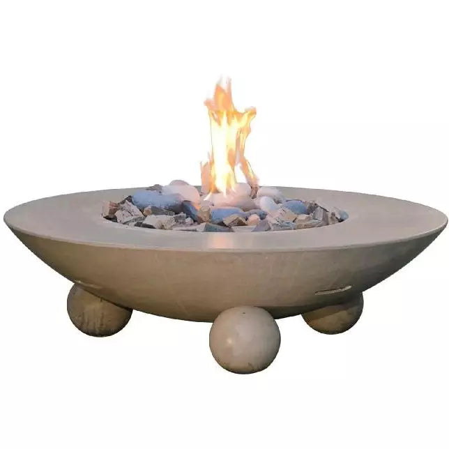 American Fyre Designs 744-SM-11-M6NC 16 Inch Versailles Round Firetable with Ball Feet, Smoke, Natural Gas