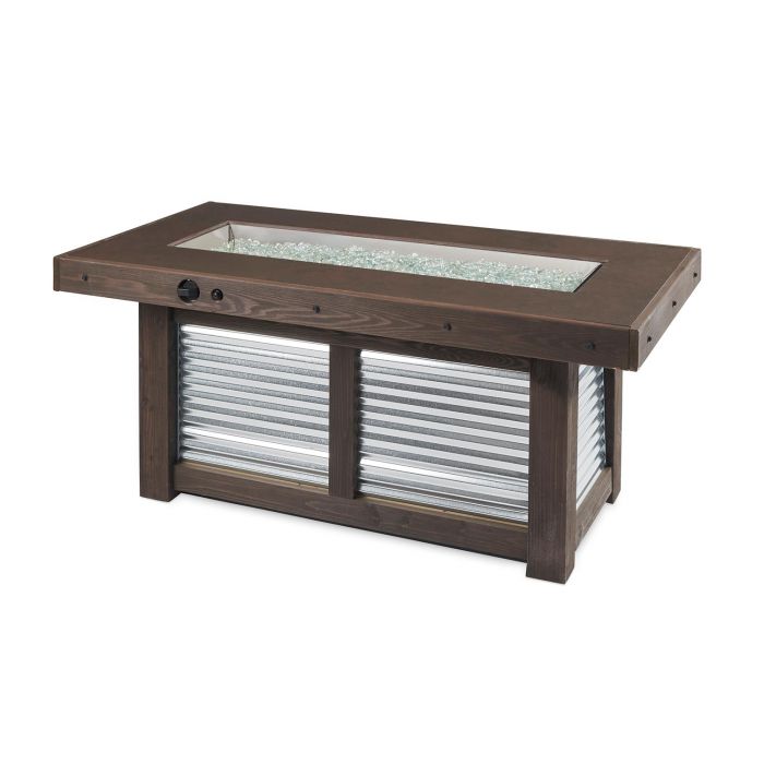 Outdoor Greatroom Denali Brew Linear Gas Fire Pit Table