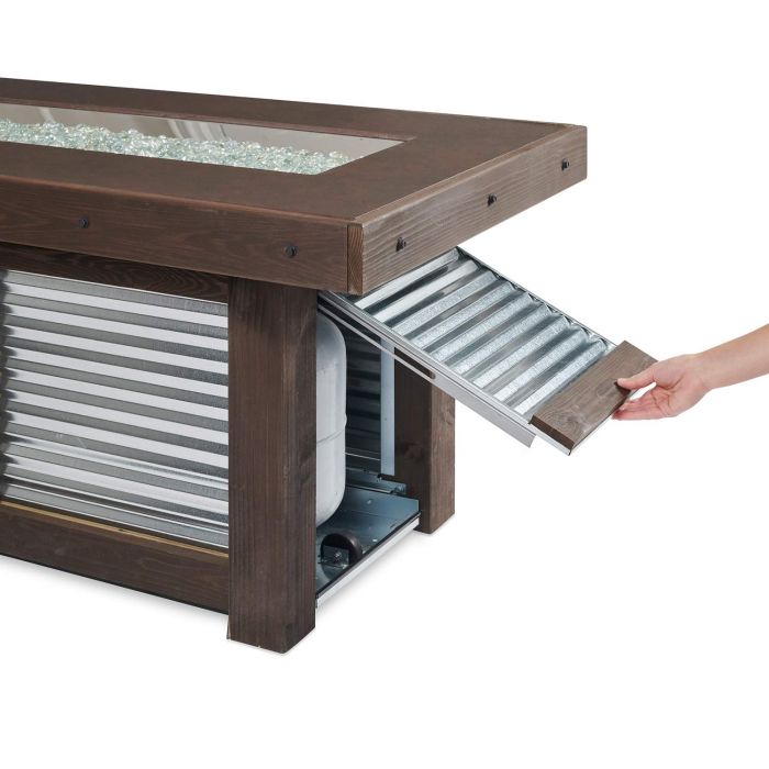 Outdoor Greatroom Denali Brew Linear Gas Fire Pit Table