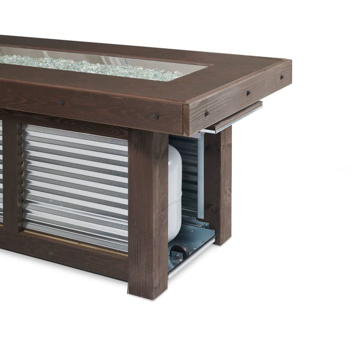 Outdoor Greatroom Denali Brew Linear Gas Fire Pit Table