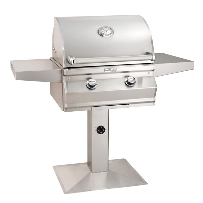 Fire Magic Grill 24" 2-Burner Choice C430s Patio Post Mount Gas Grill w/ Analog Thermometer