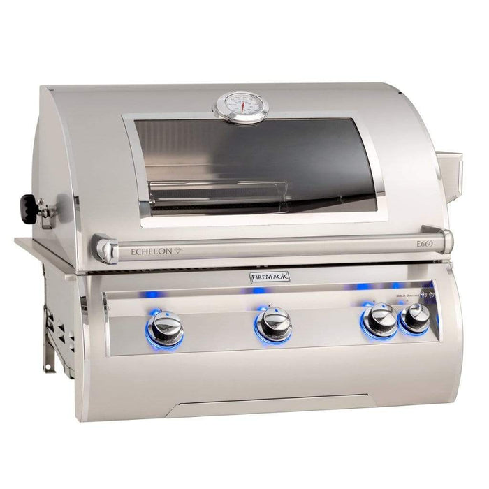 Fire Magic Grill 30" 3-Burner Echelon Diamond E660i Built-In Gas Grill w/ Rotisserie & Analog Thermometer