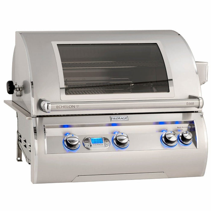 Fire Magic Grill 30" 3-Burner Echelon Diamond E660i Built-In Gas Grill w/ Rotisserie & Digital Thermometer