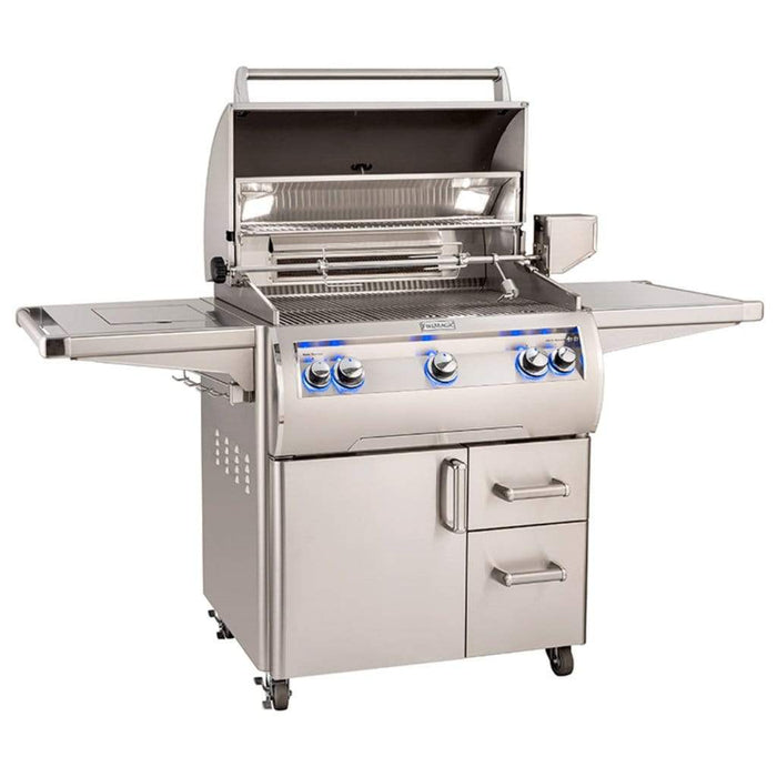 Fire Magic Grill 30" 3-Burner Echelon Diamond E660s Gas Grill w/ Single Side Burner, Rotisserie & Analog Thermometer