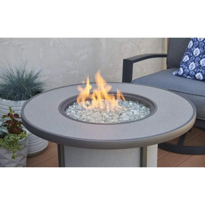 Outdoor Greatroom Grey Stonefire Round Gas Fire Pit Table